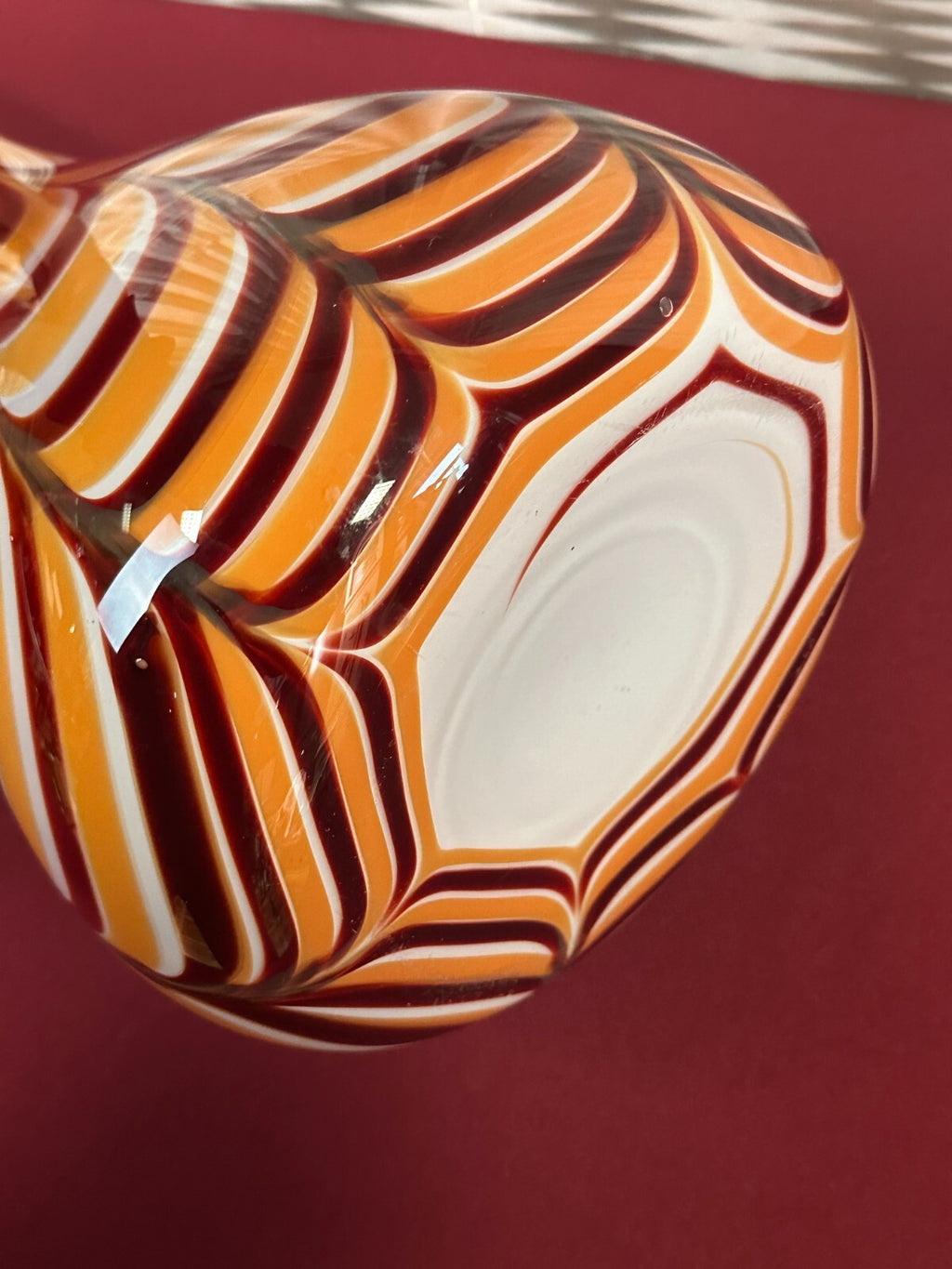 Vintage Bodenvase grosse Vase aus Glas Lollipop Space Age Schott Zwiesel 74x24cm
