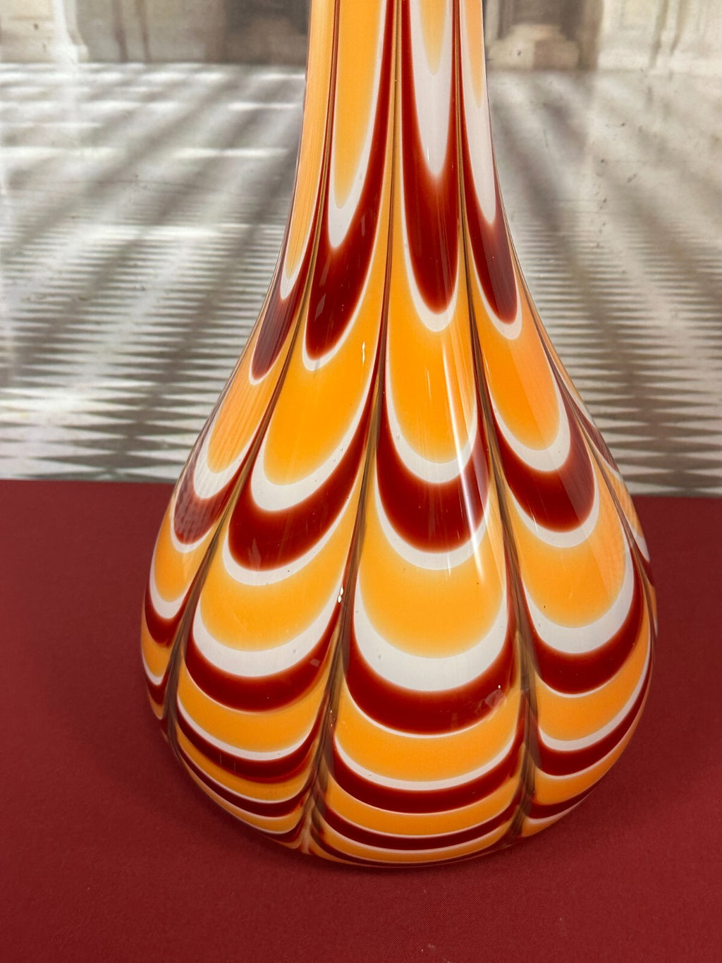 Vintage Bodenvase grosse Vase aus Glas Lollipop Space Age Schott Zwiesel 74x24cm