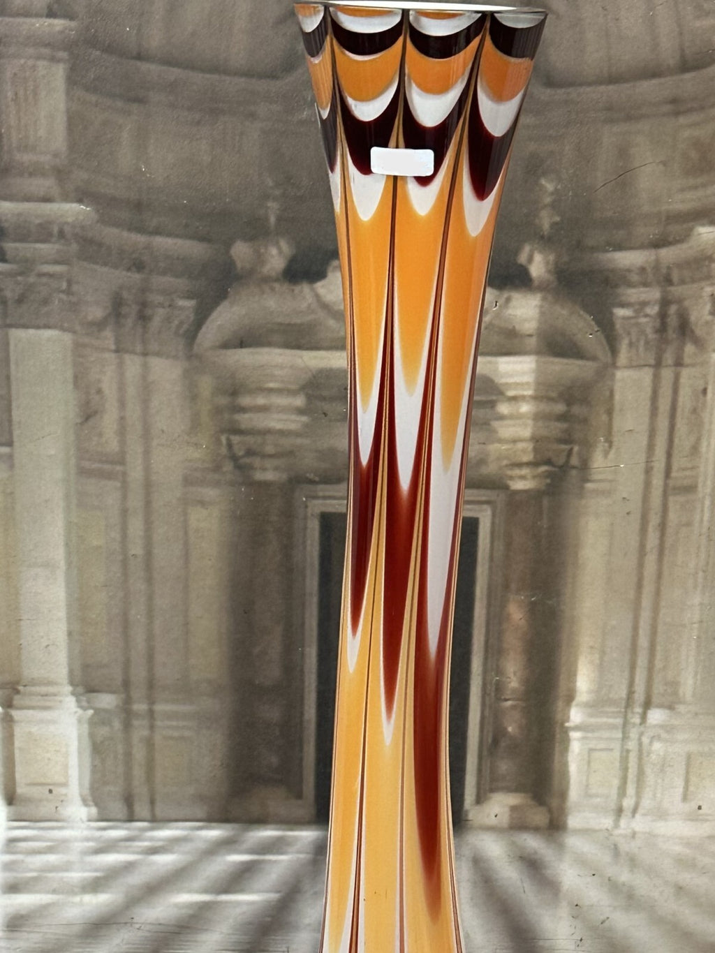 Vintage Bodenvase grosse Vase aus Glas Lollipop Space Age Schott Zwiesel 74x24cm