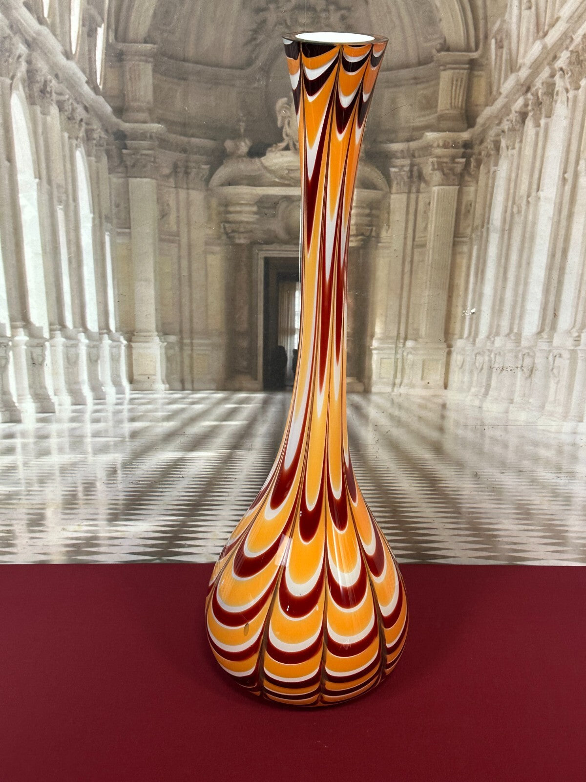 Vintage Bodenvase grosse Vase aus Glas Lollipop Space Age Schott Zwiesel 74x24cm