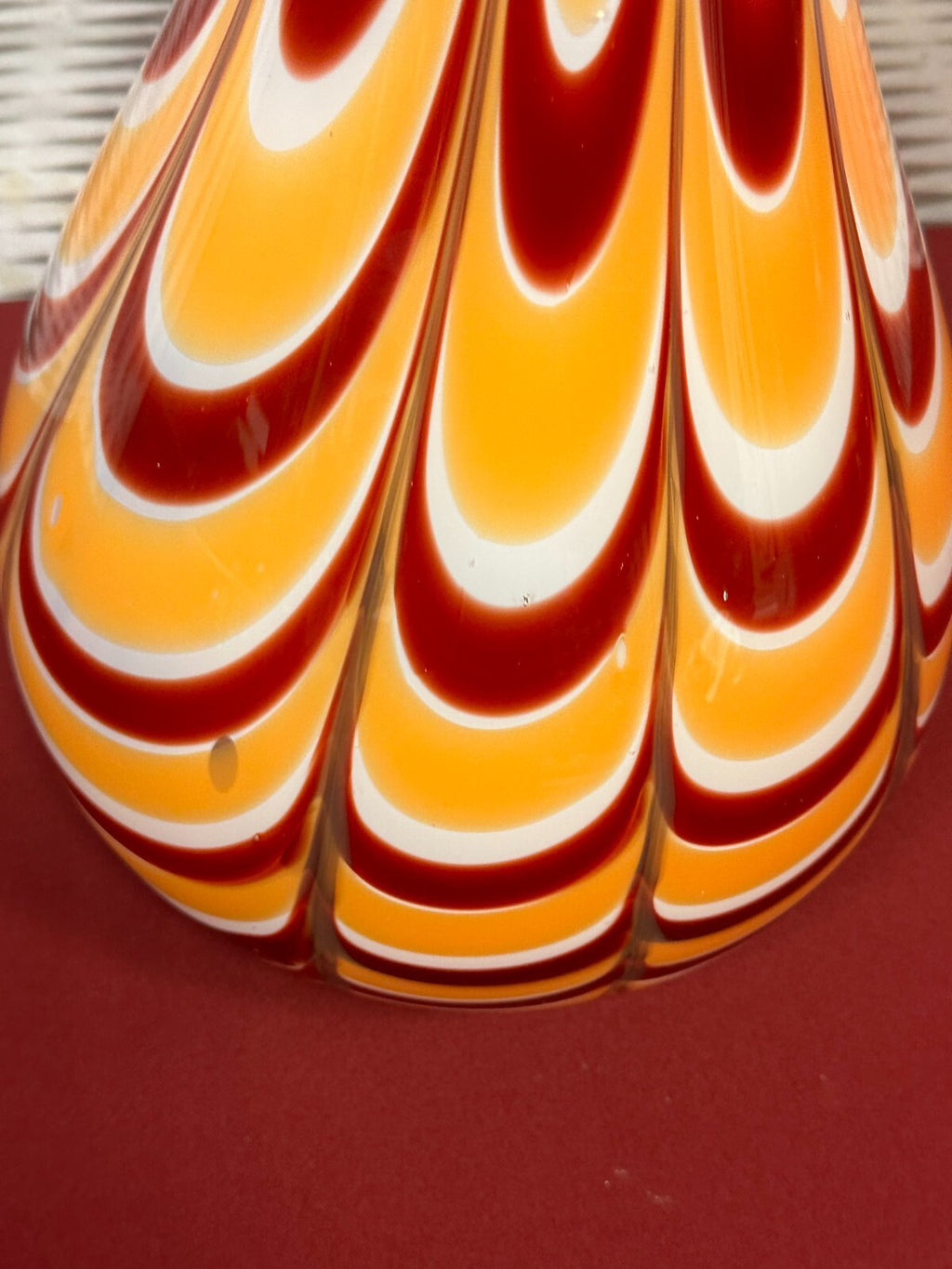 Vintage Bodenvase grosse Vase aus Glas Lollipop Space Age Schott Zwiesel 74x24cm