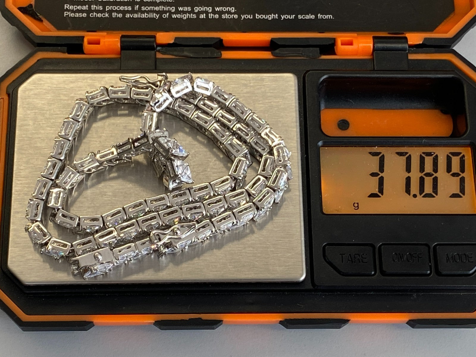 Elegante Halskette aus Sterling Silber 925 mit Glas Brillanten