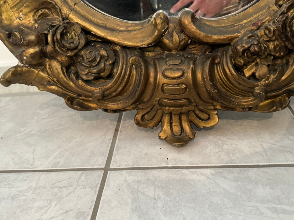 Antiker Barock Wandspiegel Spiegel Barockspiegel Wappen 19 tes Jhdt