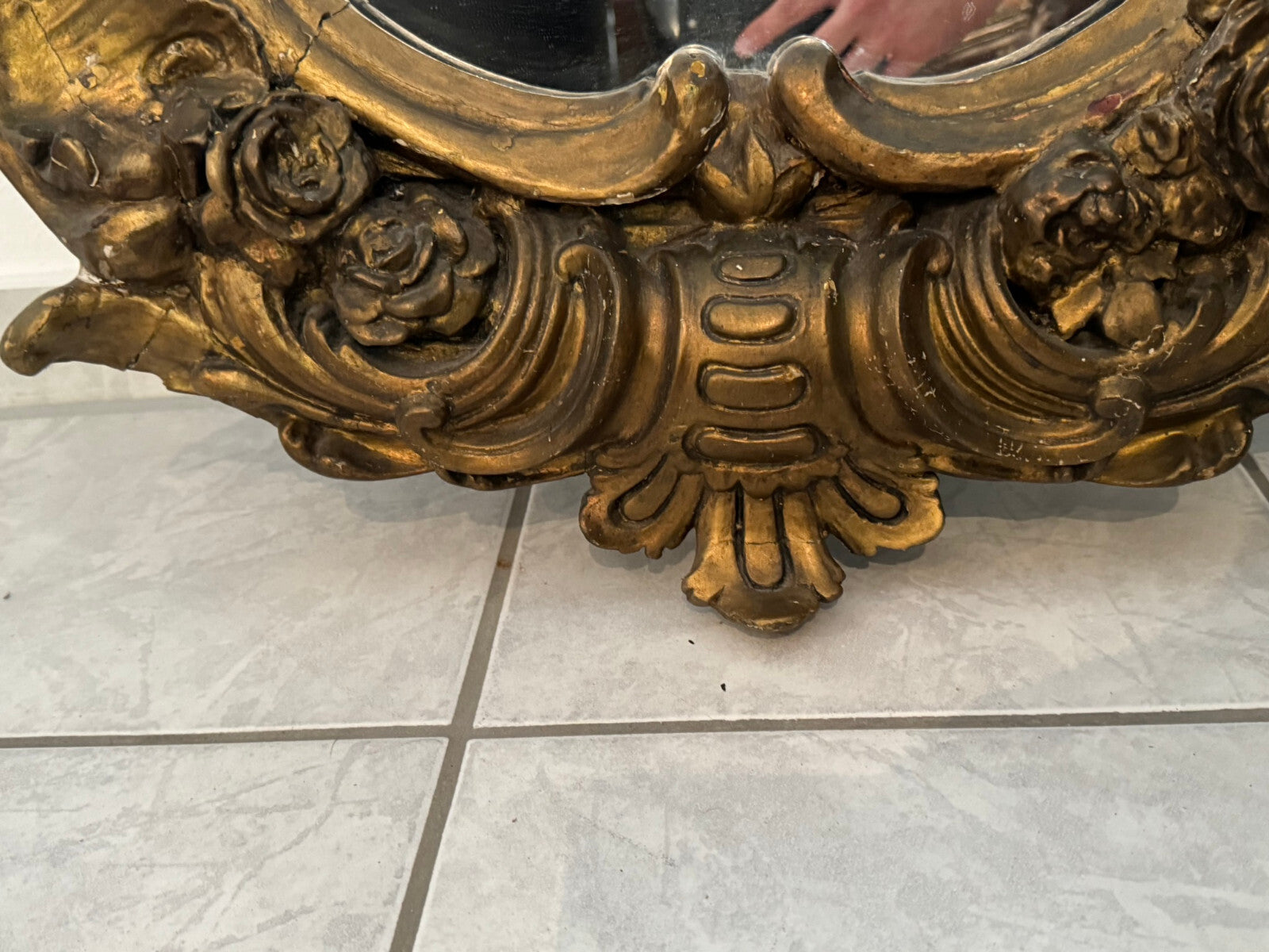 Antiker Barock Wandspiegel Spiegel Barockspiegel Wappen 19 tes Jhdt