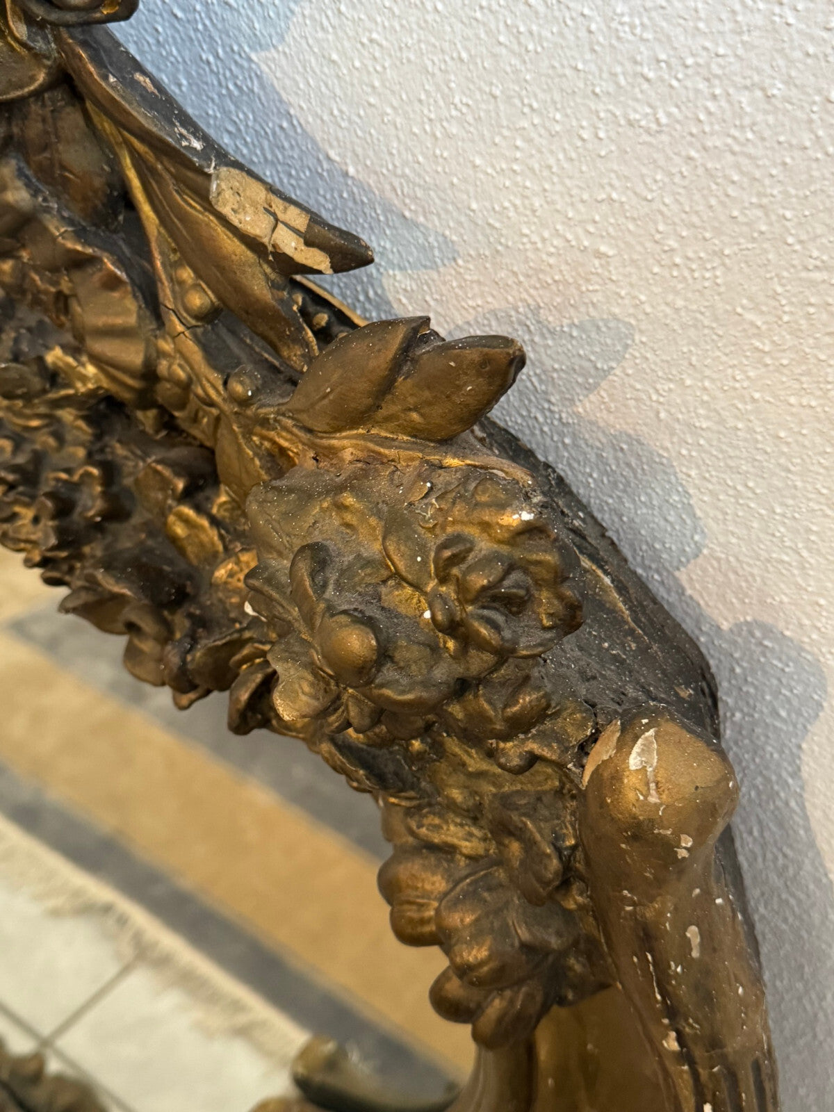 Antiker Barock Wandspiegel Spiegel Barockspiegel Wappen 19 tes Jhdt