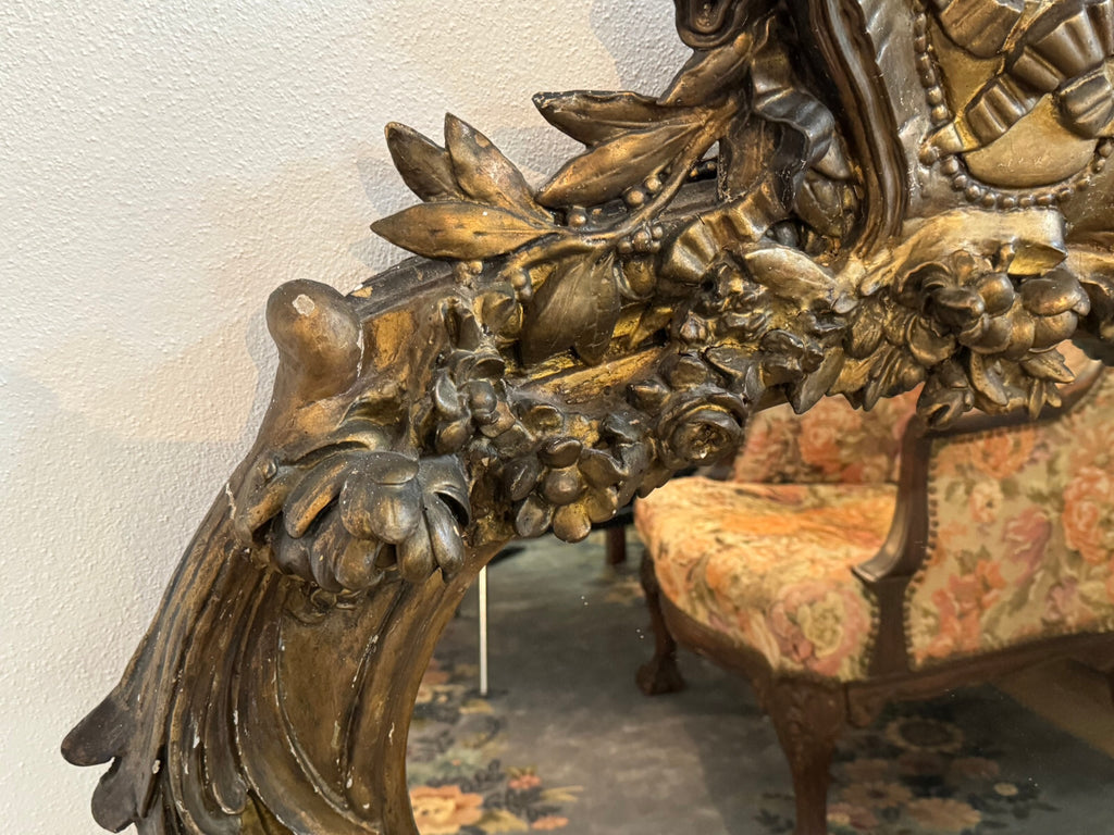 Antiker Barock Wandspiegel Spiegel Barockspiegel Wappen 19 tes Jhdt