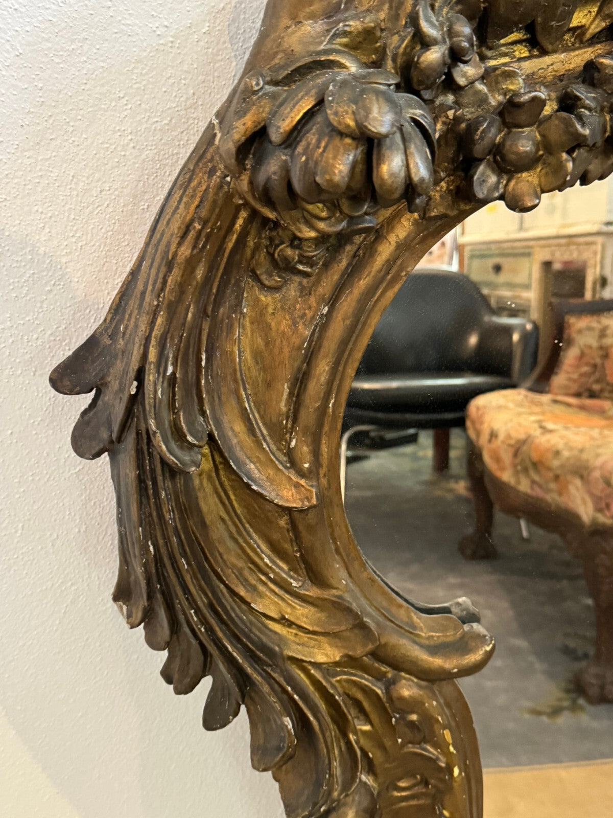 Antiker Barock Wandspiegel Spiegel Barockspiegel Wappen 19 tes Jhdt