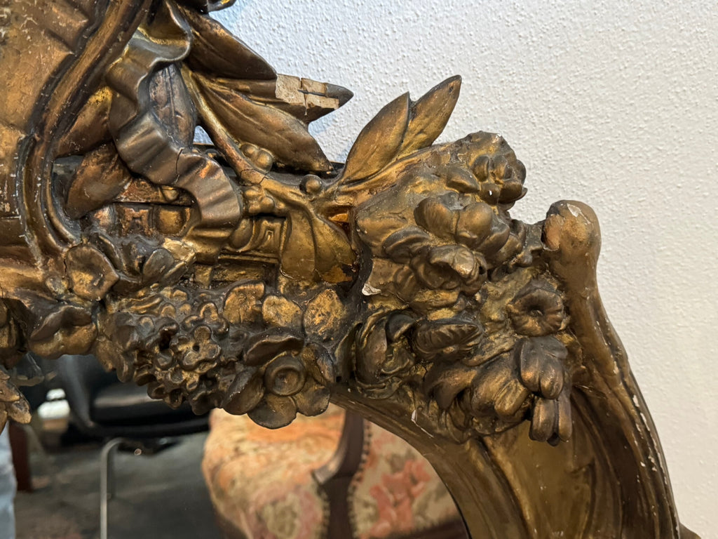 Antiker Barock Wandspiegel Spiegel Barockspiegel Wappen 19 tes Jhdt
