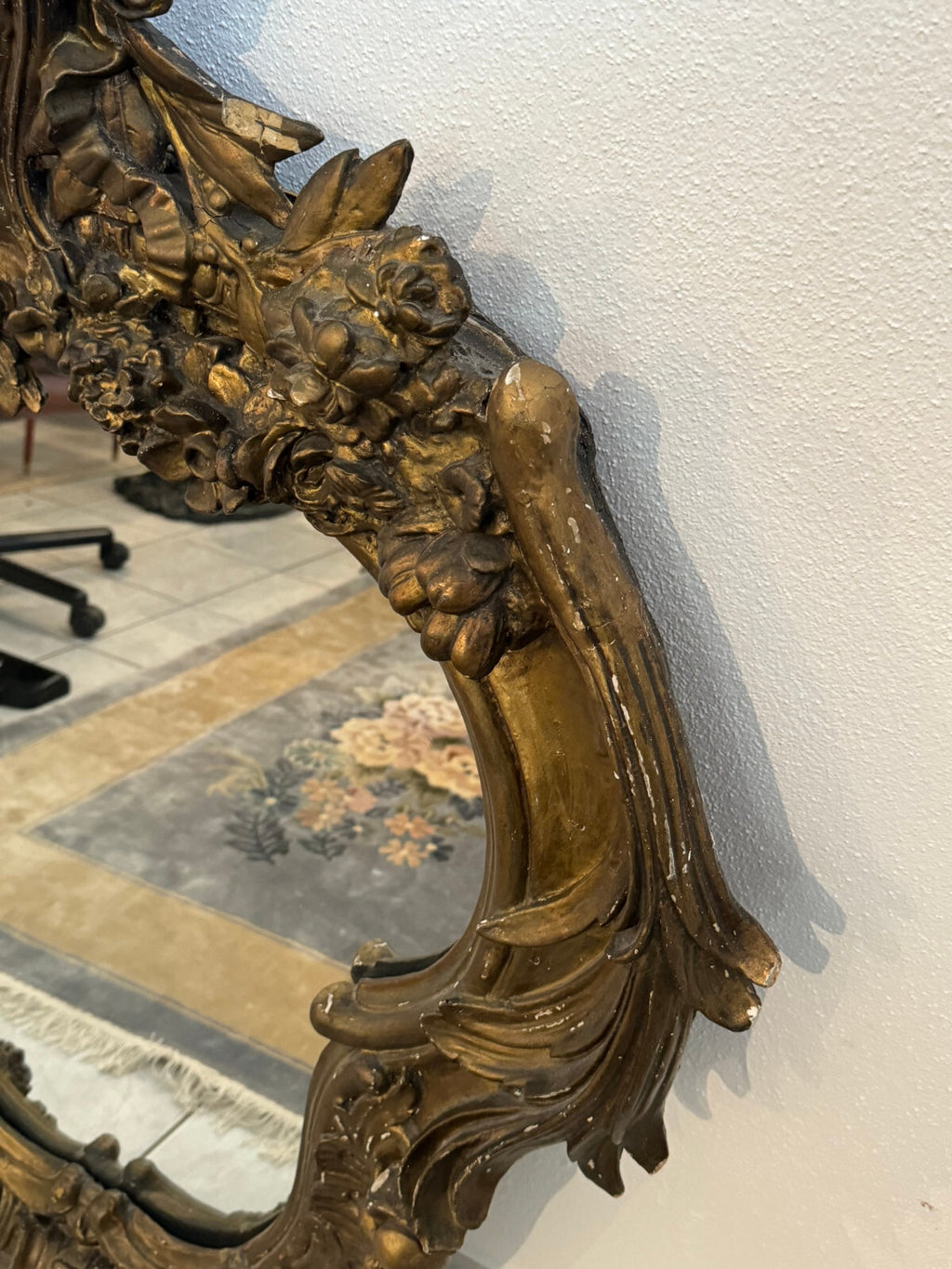 Antiker Barock Wandspiegel Spiegel Barockspiegel Wappen 19 tes Jhdt