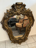 ANTIKER BAROCK WANDSPIEGEL SPIEGEL BAROCKSPIEGEL WAPPEN 19 TES JHDT