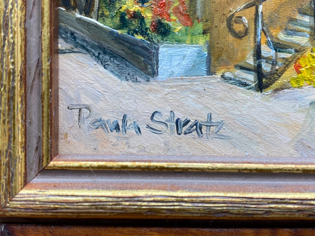 Ölgemälde Paula Stratz München Gemälde gerahmt Häuserzeile