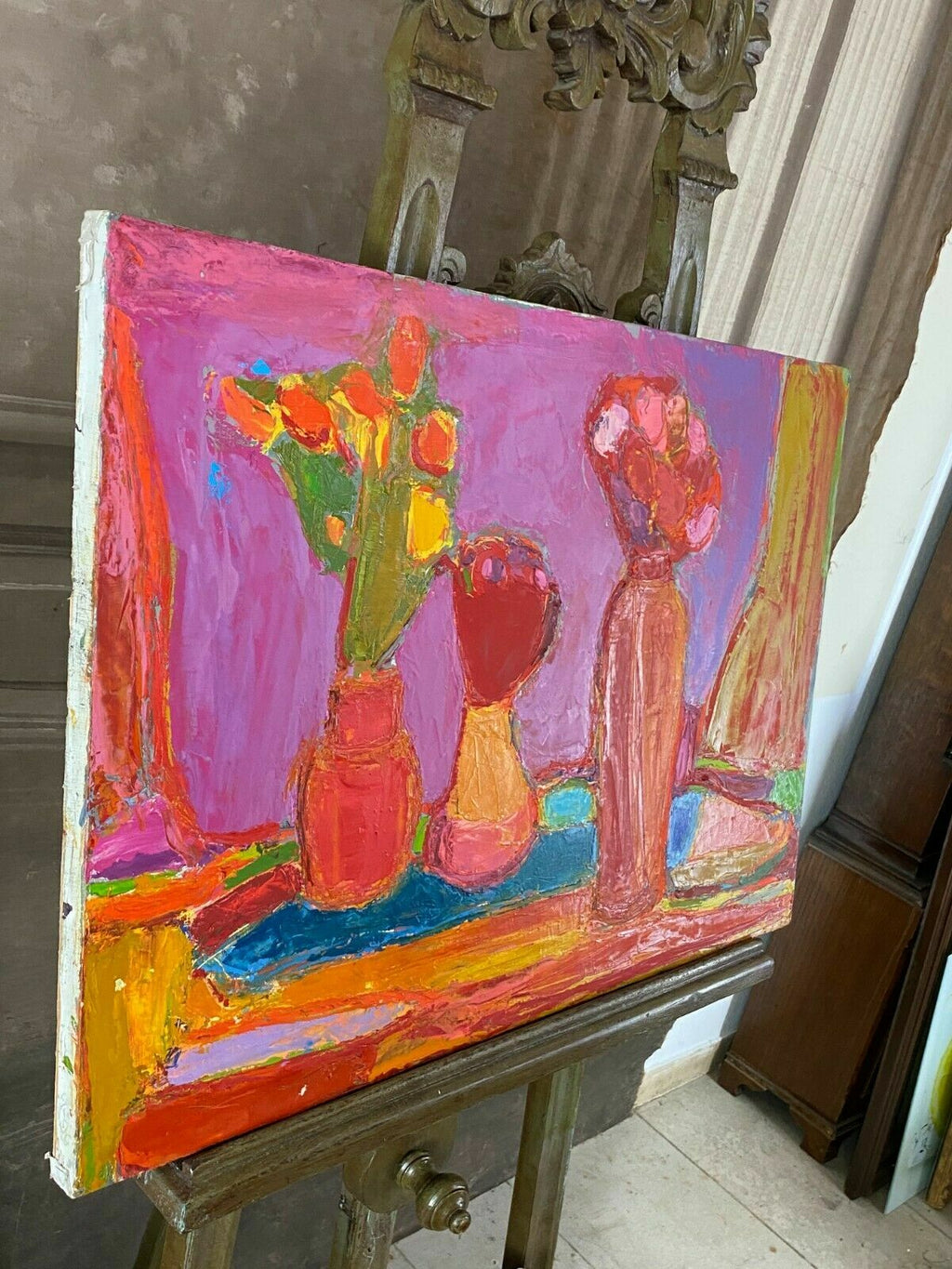 Acryl Gemälde Stilleben mit Blumen Acrylgemälde von Anatoli Kmara