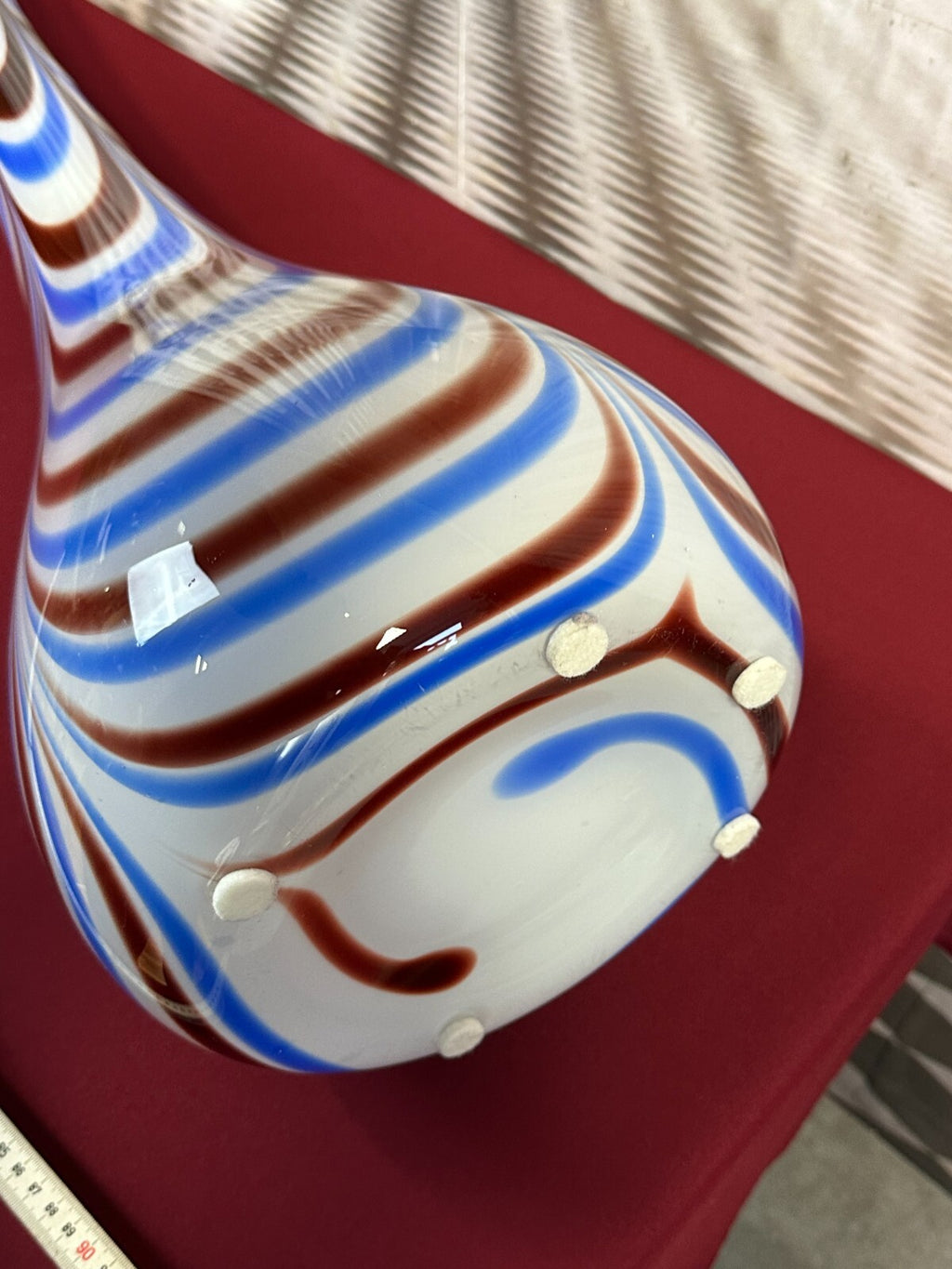 Vintage Bodenvase gross Vase aus Glas Lollipop Space Age Schott Zwiesel 94x27cm