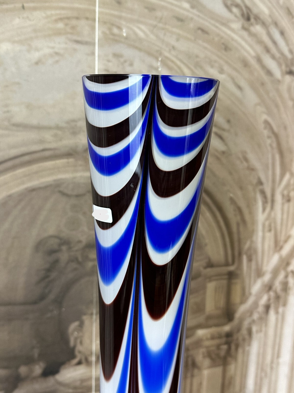 Vintage Bodenvase gross Vase aus Glas Lollipop Space Age Schott Zwiesel 94x27cm