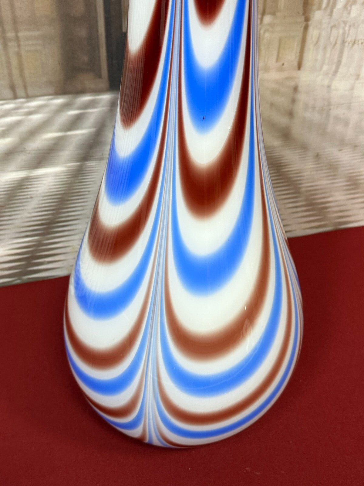 Vintage Bodenvase gross Vase aus Glas Lollipop Space Age Schott Zwiesel 94x27cm
