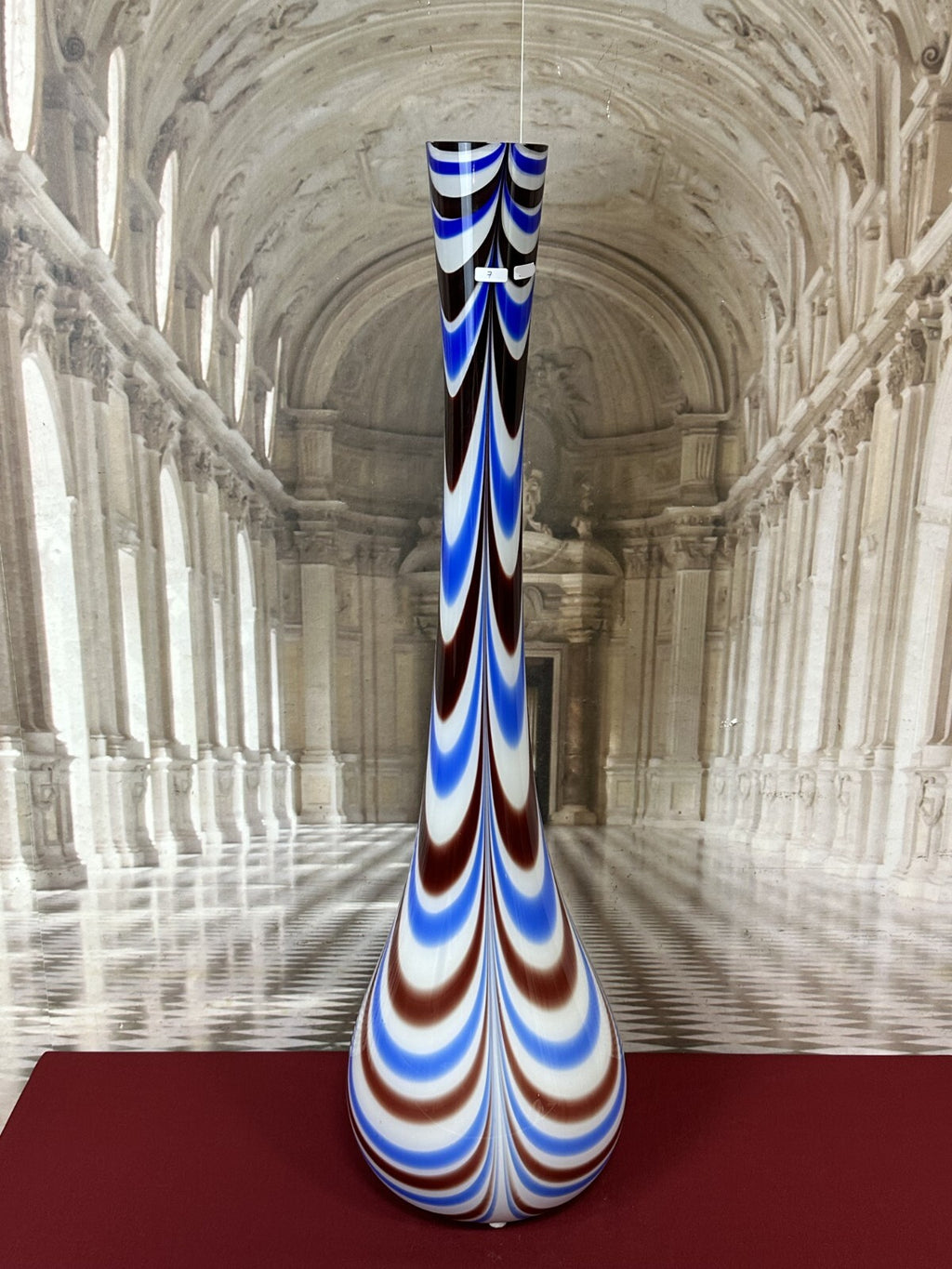Vintage Bodenvase gross Vase aus Glas Lollipop Space Age Schott Zwiesel 94x27cm
