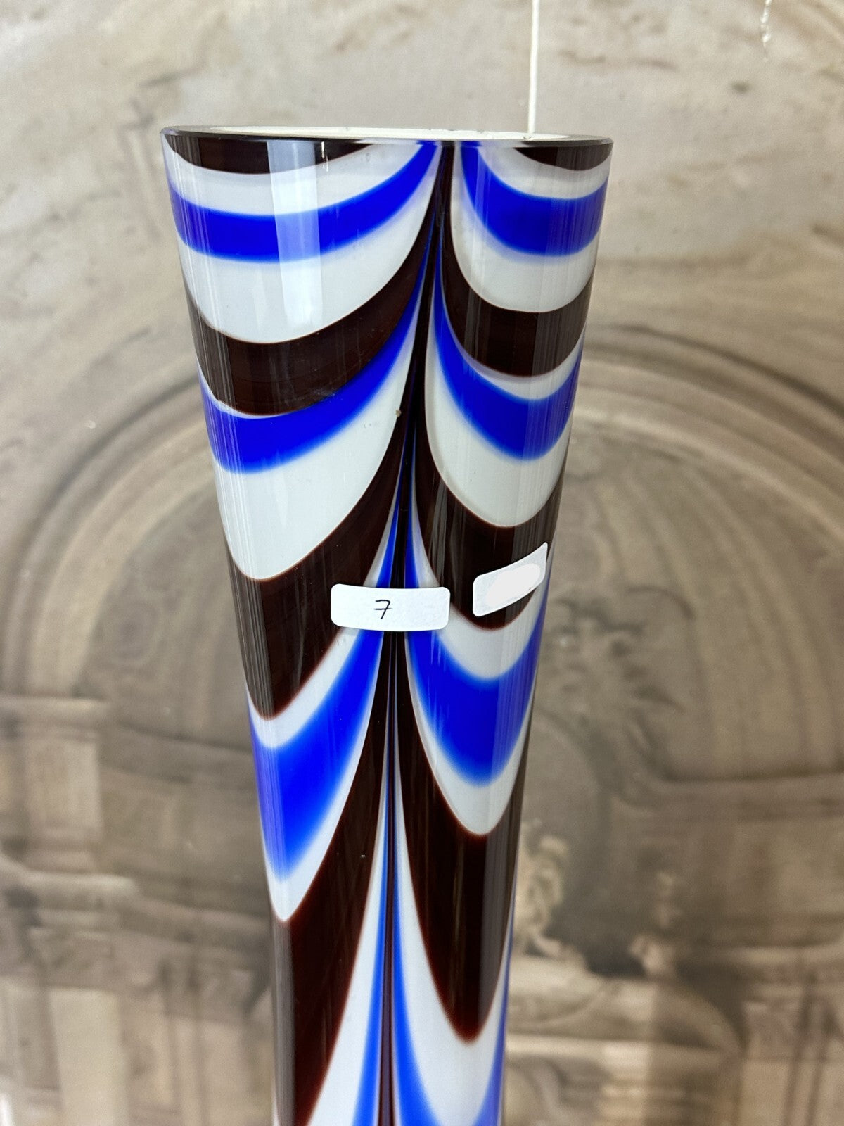 Vintage Bodenvase gross Vase aus Glas Lollipop Space Age Schott Zwiesel 94x27cm