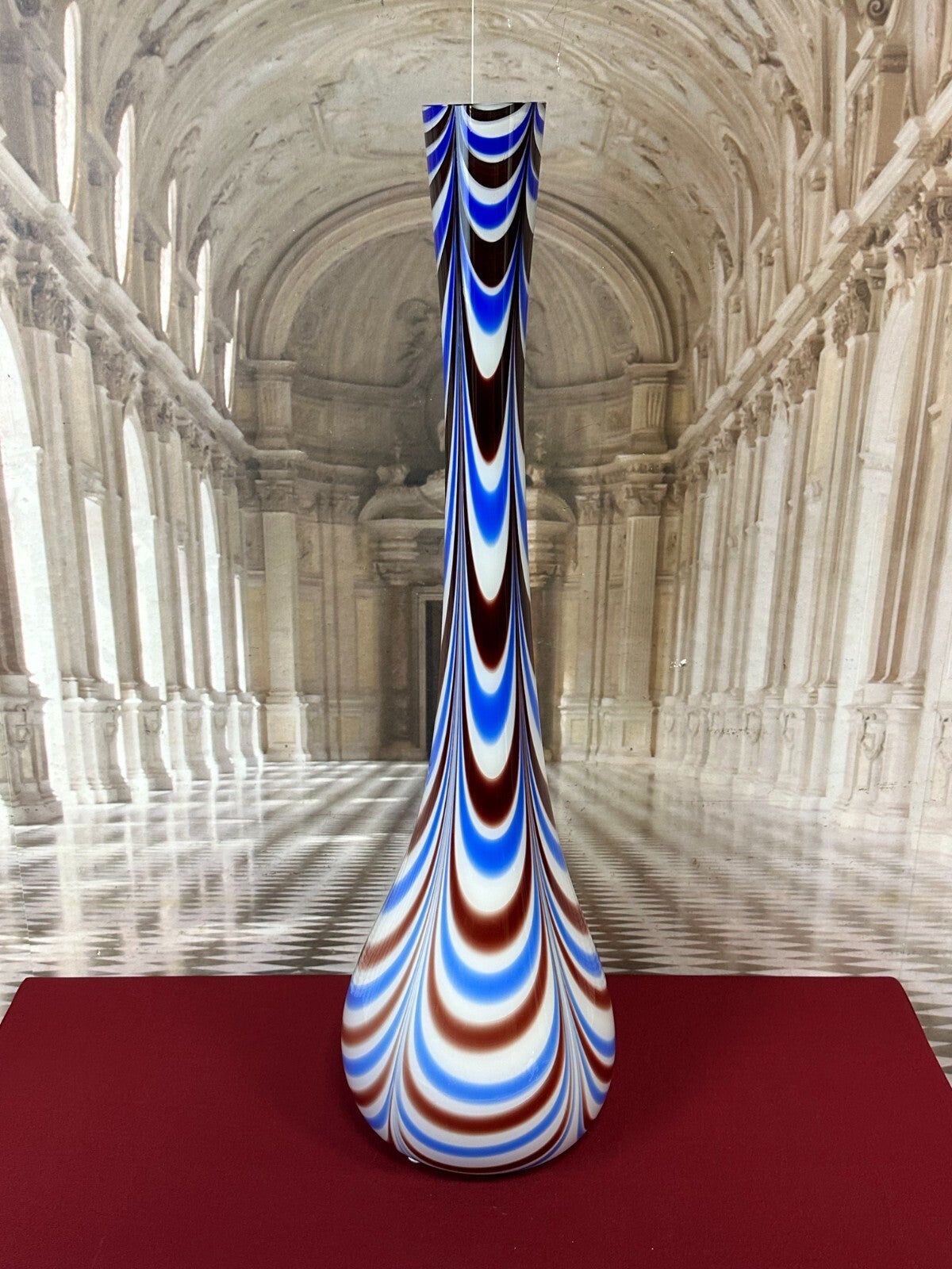 Vintage Bodenvase gross Vase aus Glas Lollipop Space Age Schott Zwiesel 94x27cm