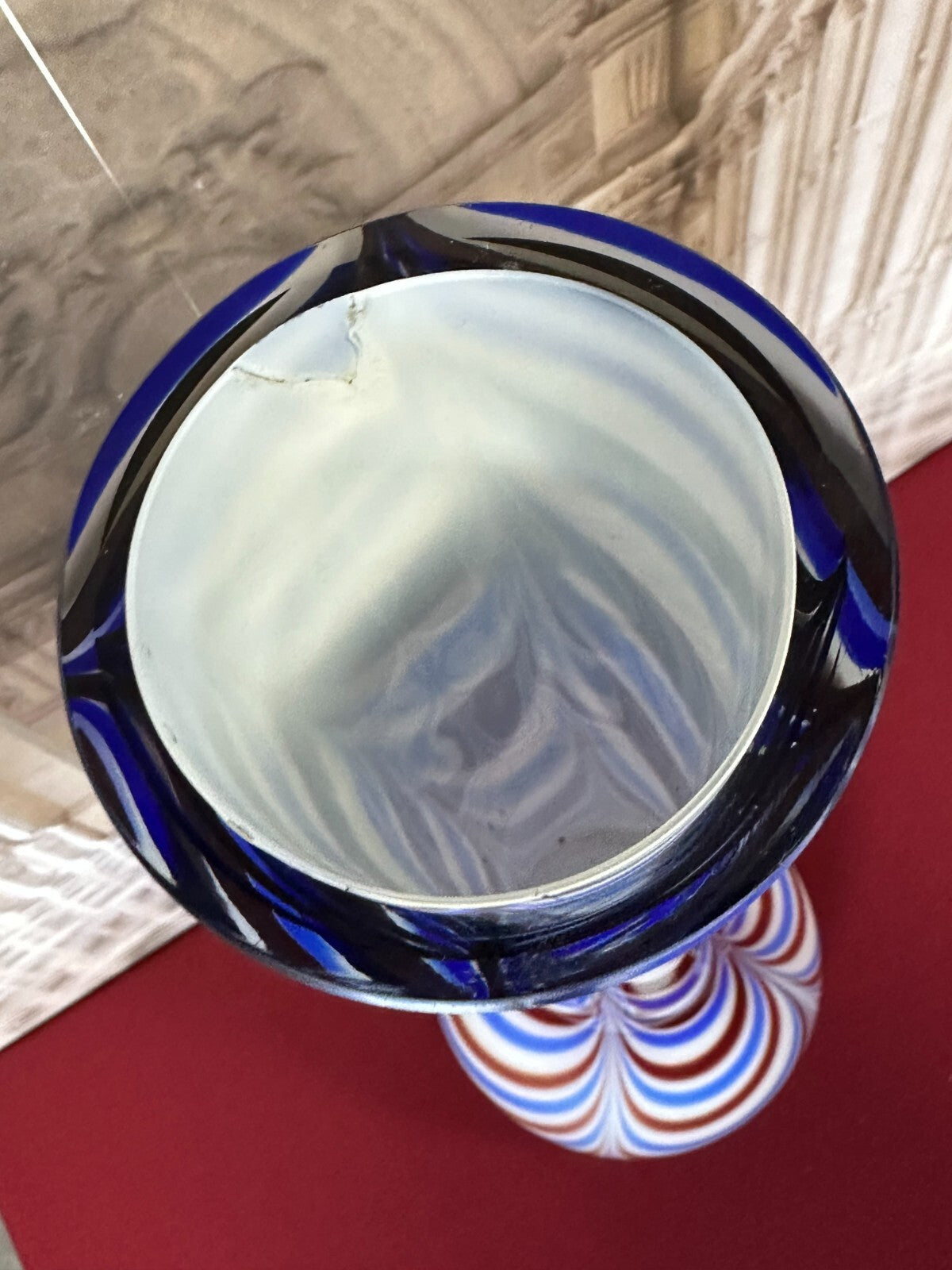 Vintage Bodenvase gross Vase aus Glas Lollipop Space Age Schott Zwiesel 94x27cm