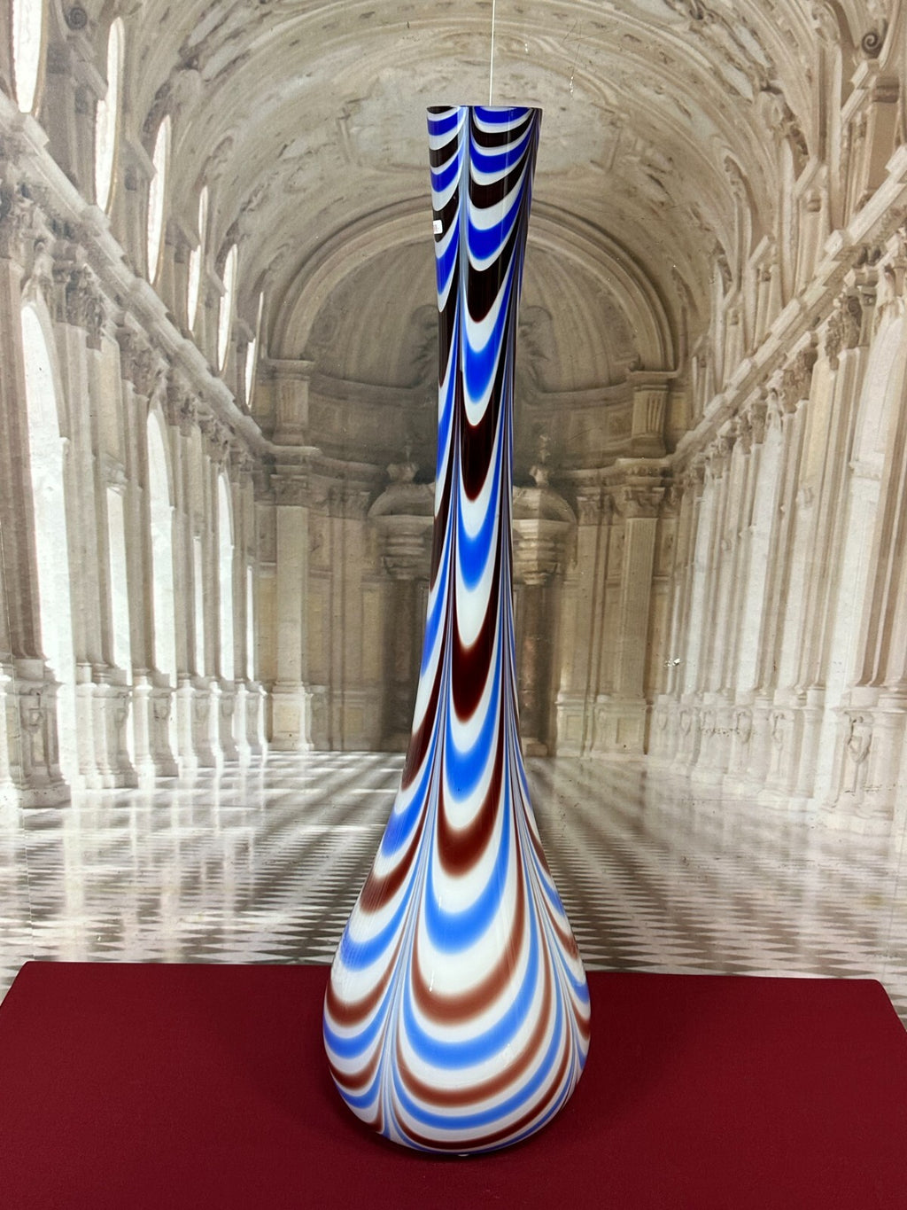 VINTAGE BODENVASE GROSS VASE AUS GLAS LOLLIPOP SPACE AGE SCHOTT ZWIESEL 94x27cm