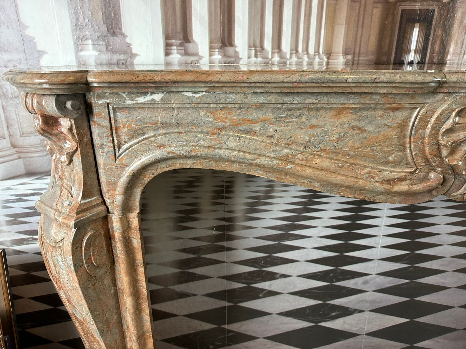 Antike Kaminumrandung Marmor Kamin Umrandung um 1880 Louis Xv Kaminverkleidung
