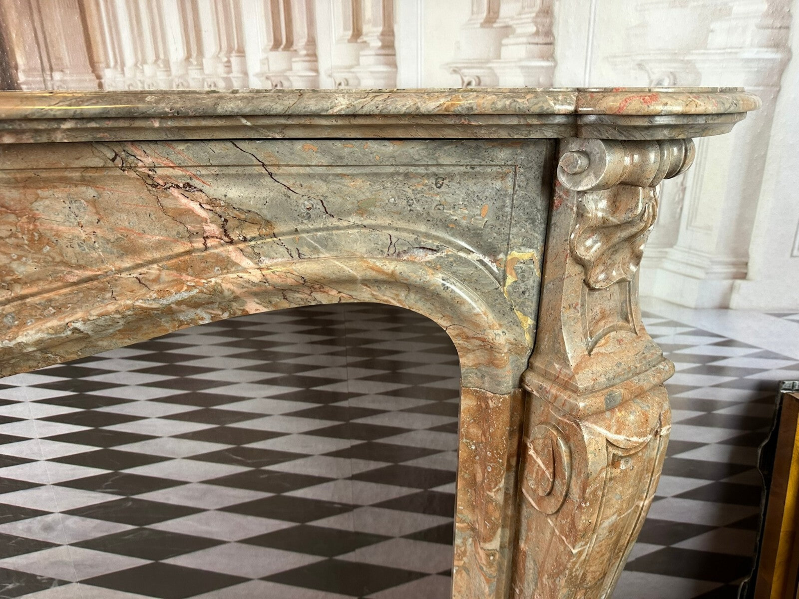 Antike Kaminumrandung Marmor Kamin Umrandung um 1880 Louis Xv Kaminverkleidung