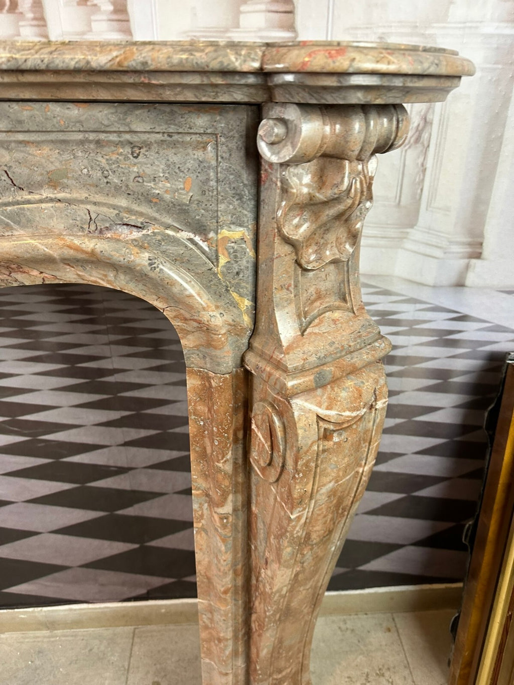 Antike Kaminumrandung Marmor Kamin Umrandung um 1880 Louis Xv Kaminverkleidung