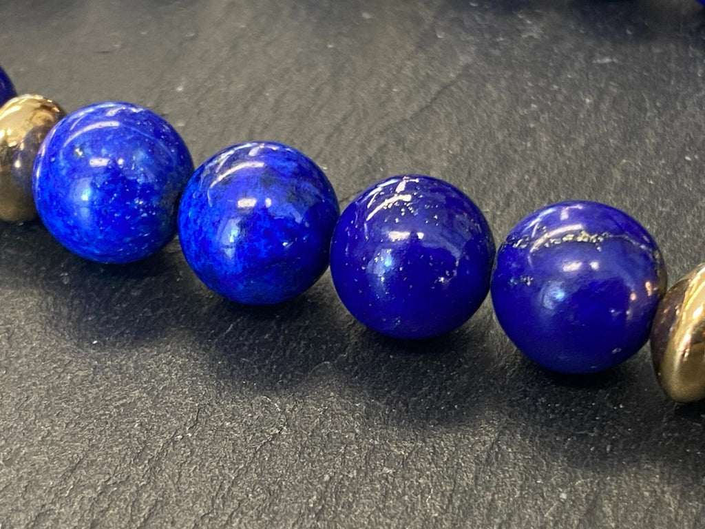 Massive Halskette aus Lapis Lazuli Perlen mit 1,2cm Durchmesser