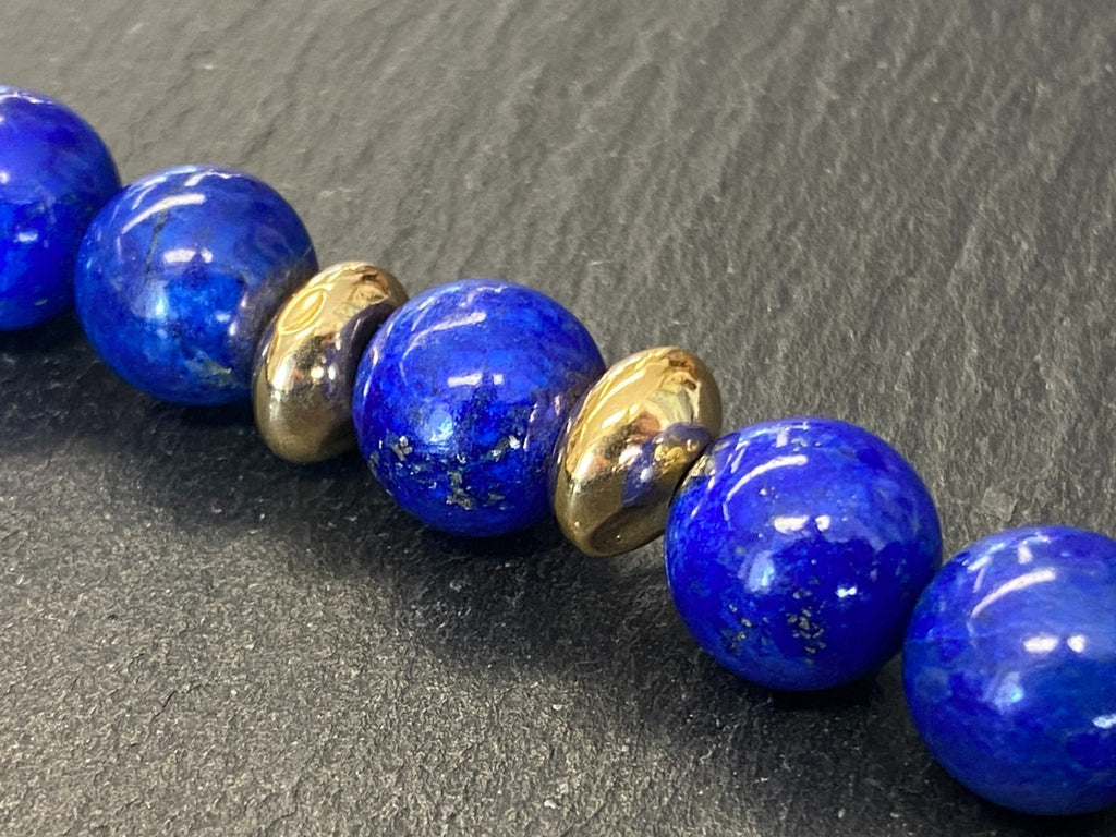 Massive Halskette aus Lapis Lazuli Perlen mit 1,2cm Durchmesser