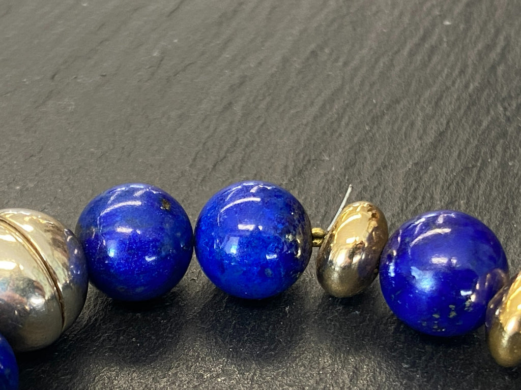 Massive Halskette aus Lapis Lazuli Perlen mit 1,2cm Durchmesser