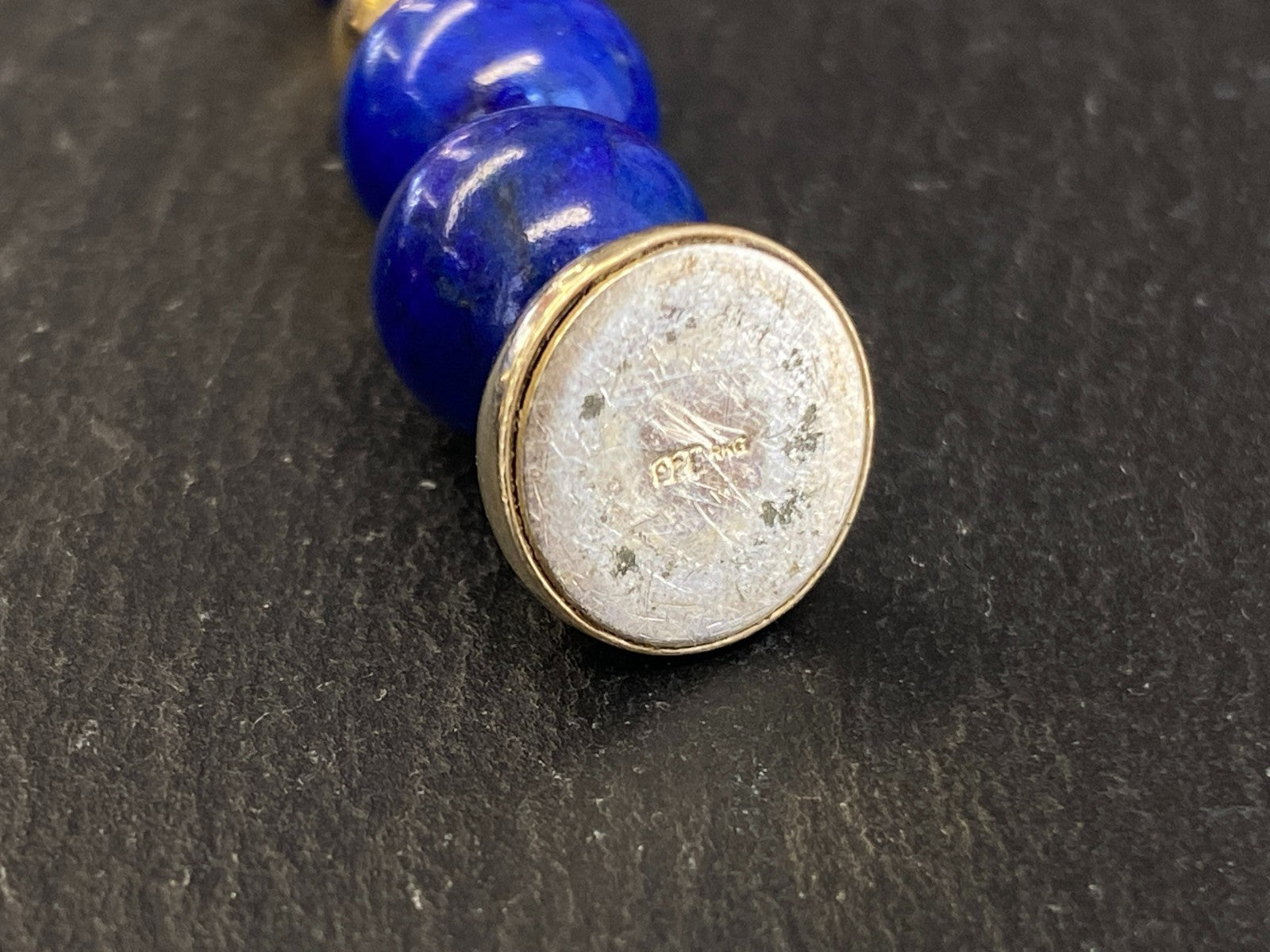Massive Halskette aus Lapis Lazuli Perlen mit 1,2cm Durchmesser
