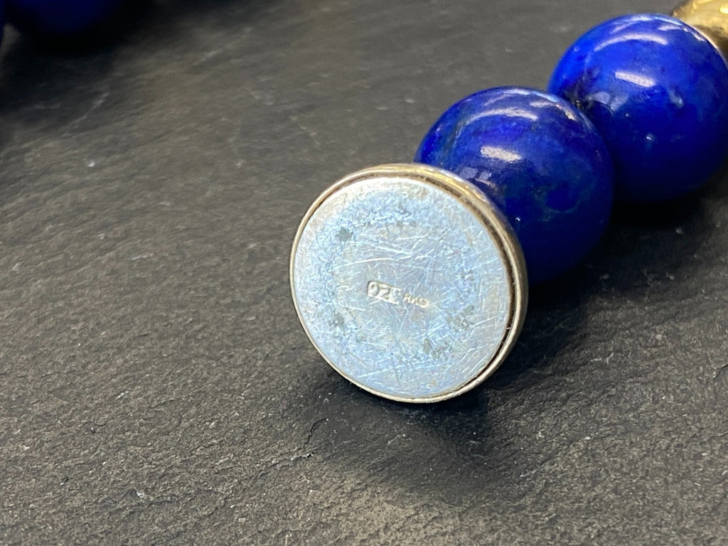 Massive Halskette aus Lapis Lazuli Perlen mit 1,2cm Durchmesser