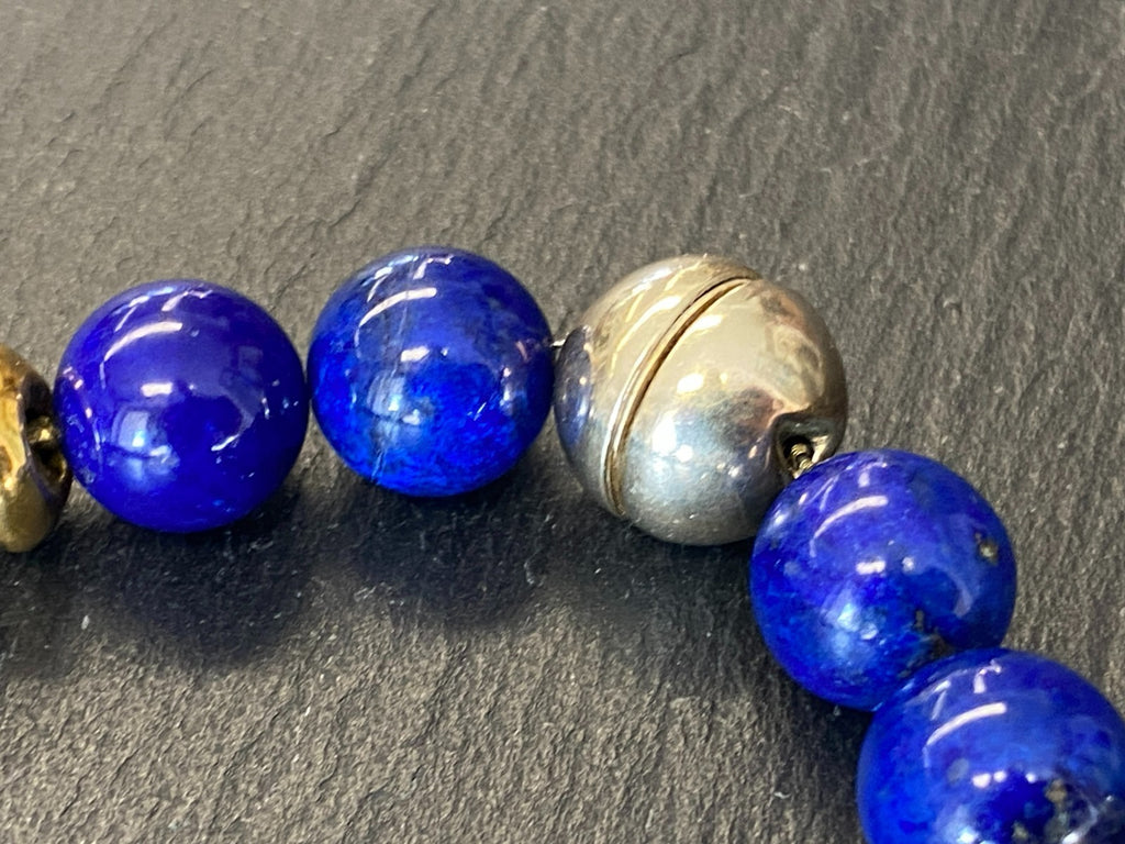 Massive Halskette aus Lapis Lazuli Perlen mit 1,2cm Durchmesser