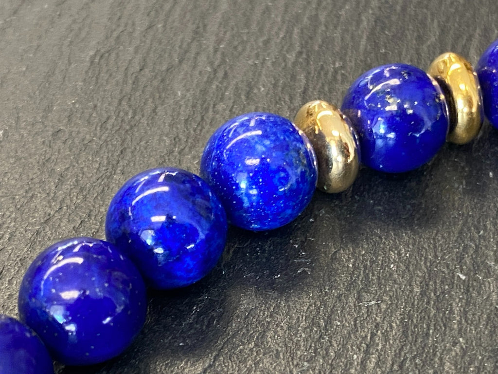 Massive Halskette aus Lapis Lazuli Perlen mit 1,2cm Durchmesser
