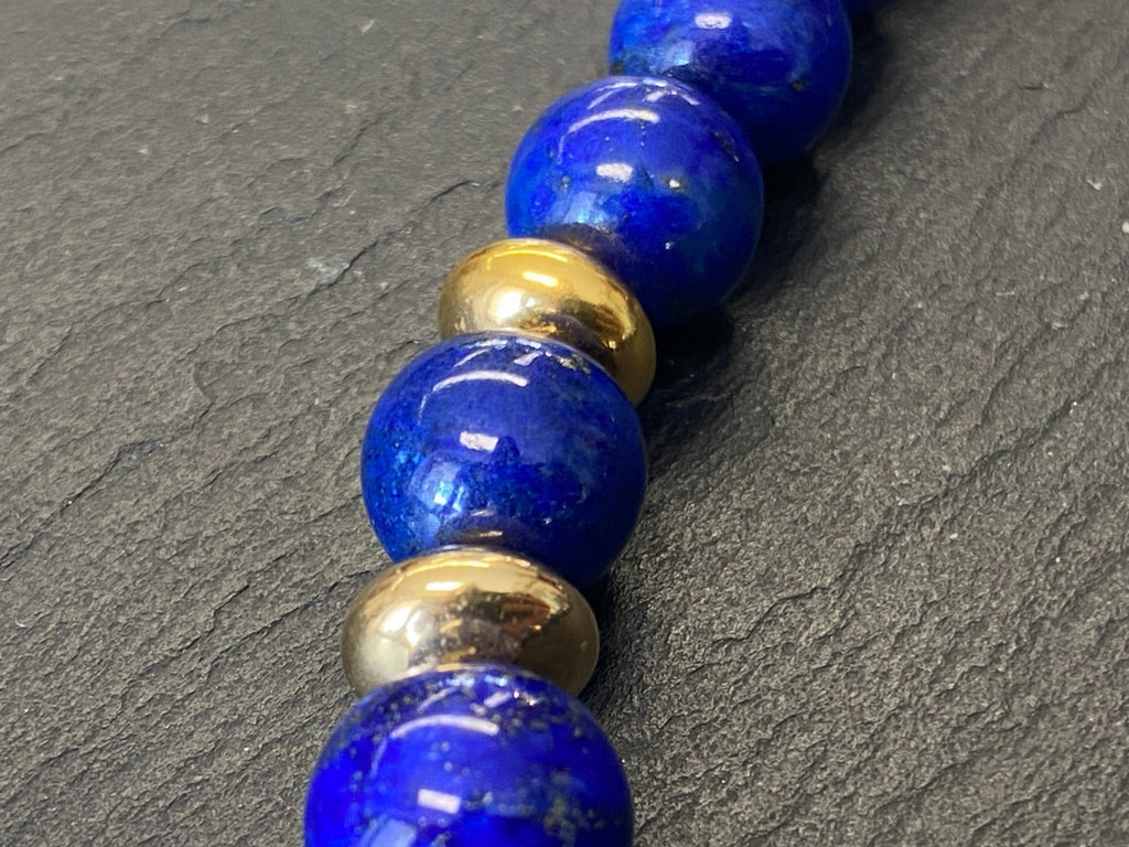 Massive Halskette aus Lapis Lazuli Perlen mit 1,2cm Durchmesser