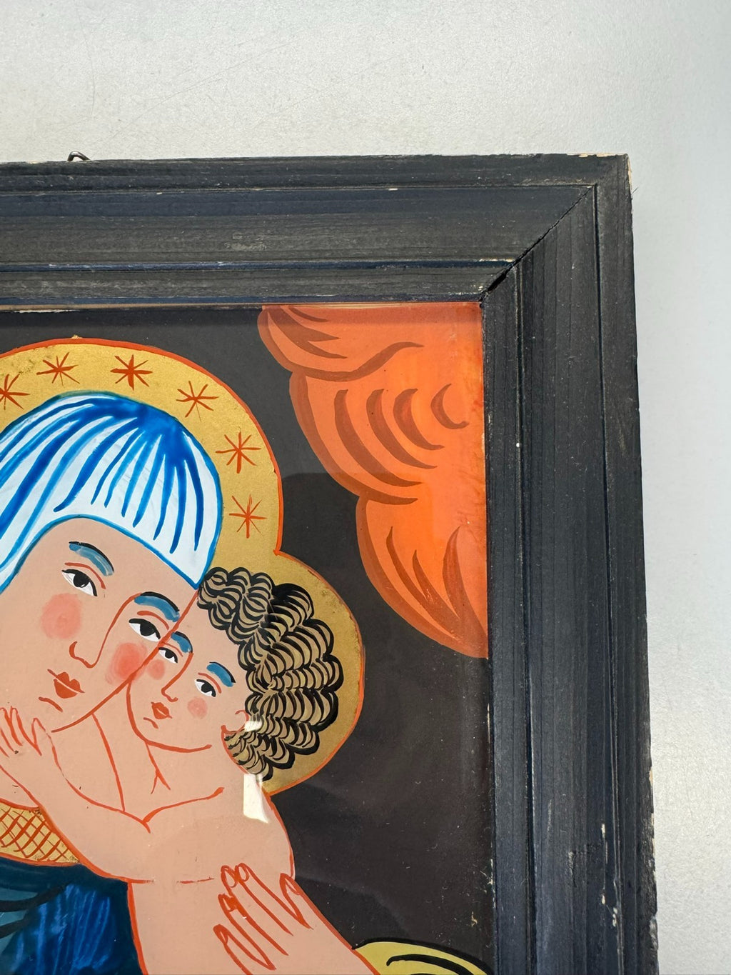 Hinterglasmalerei Heilige Maria mit dem Jesus Kind