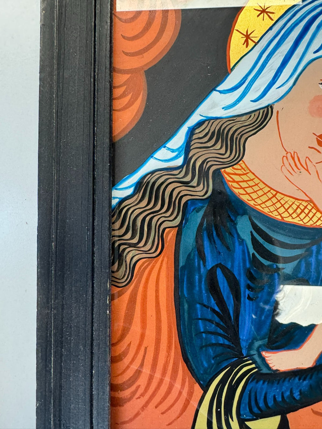 Hinterglasmalerei Heilige Maria mit dem Jesus Kind