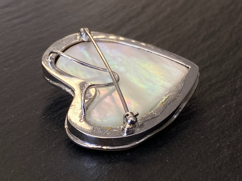 5200,- Nina grosse Brosche Anhänger Mabeperle Weissgold 18K Diamanten 0,6ct
