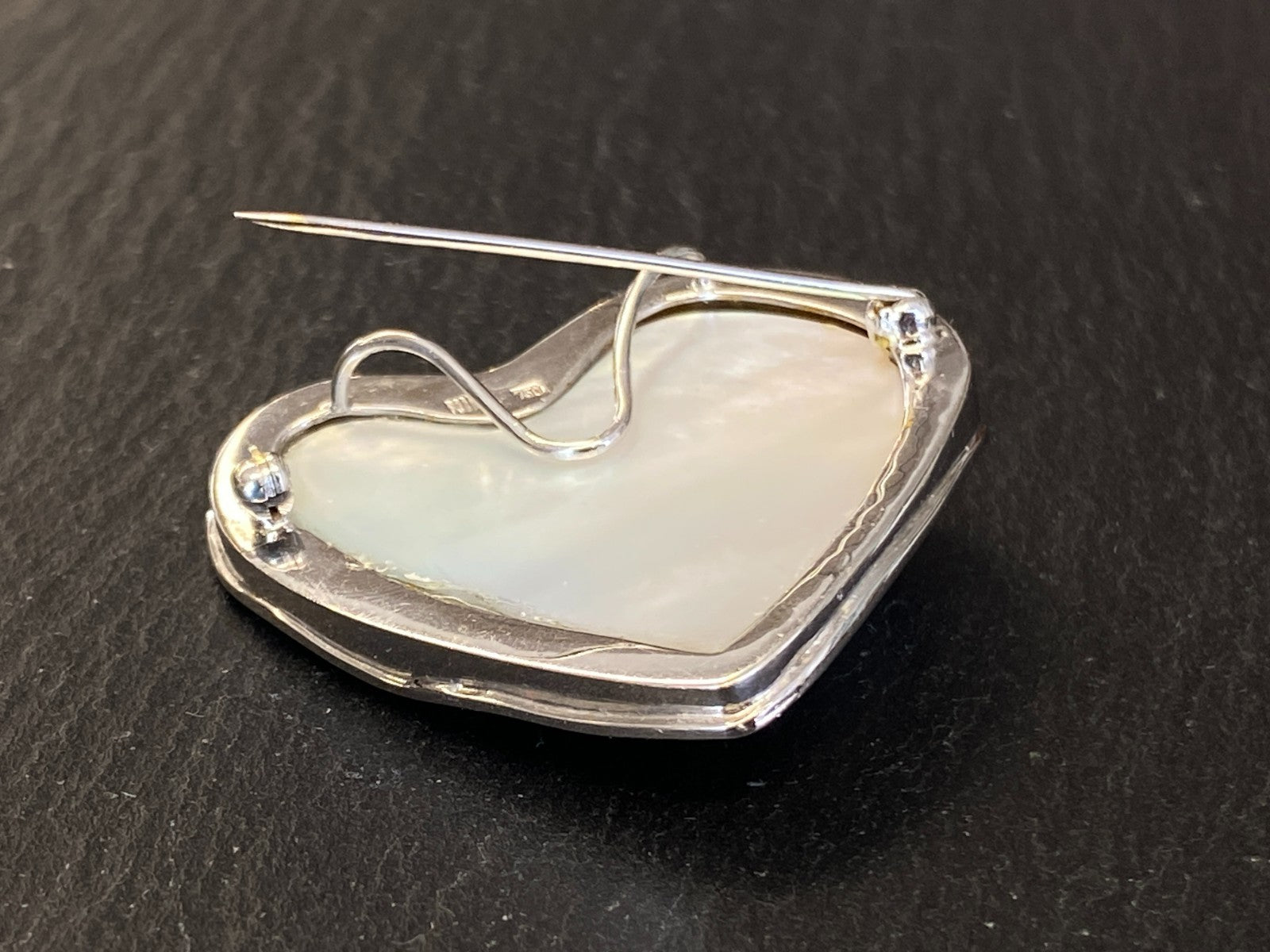 5200,- Nina grosse Brosche Anhänger Mabeperle Weissgold 18K Diamanten 0,6ct