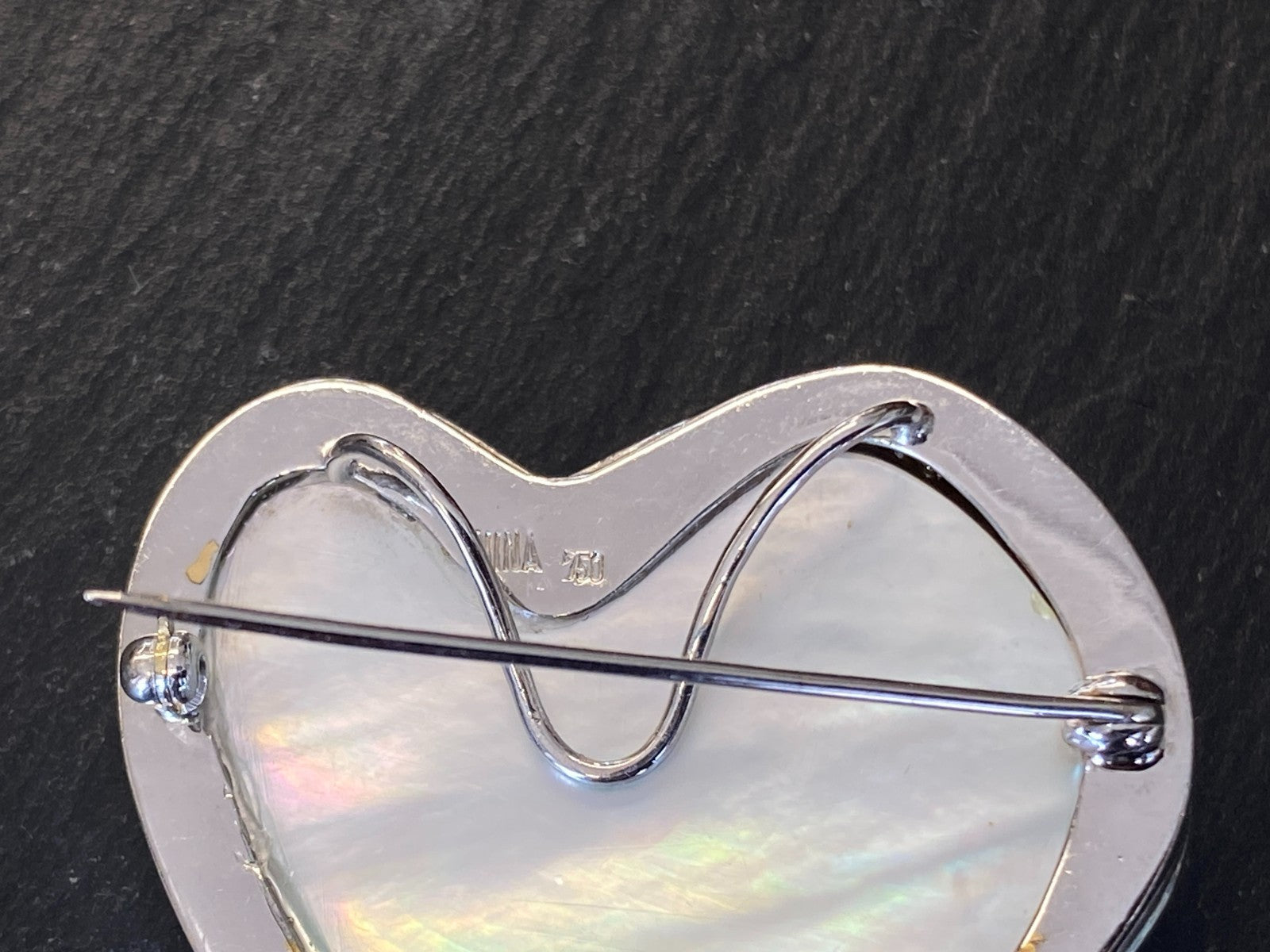 5200,- Nina grosse Brosche Anhänger Mabeperle Weissgold 18K Diamanten 0,6ct