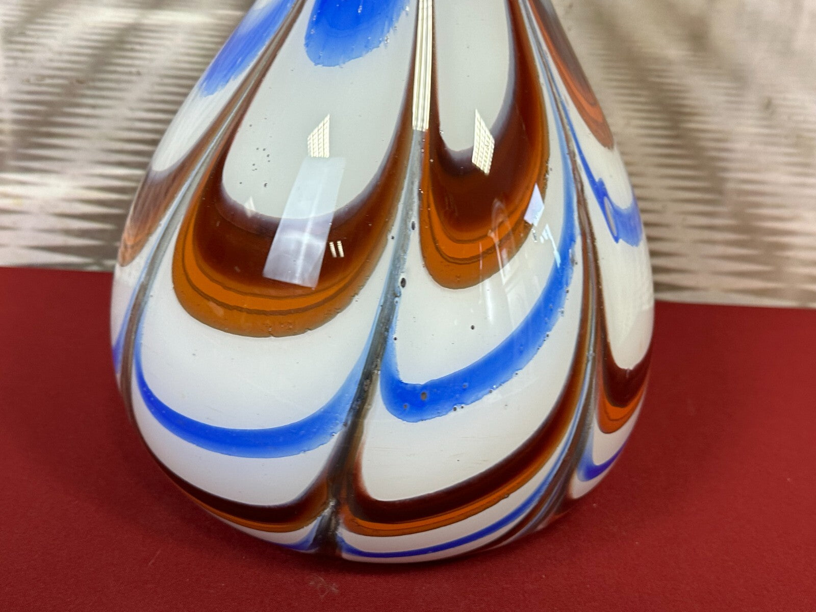 Vintage Bodenvase grosse Vase aus Glas Lollipop Space Age Schott Zwiesel 81x25cm