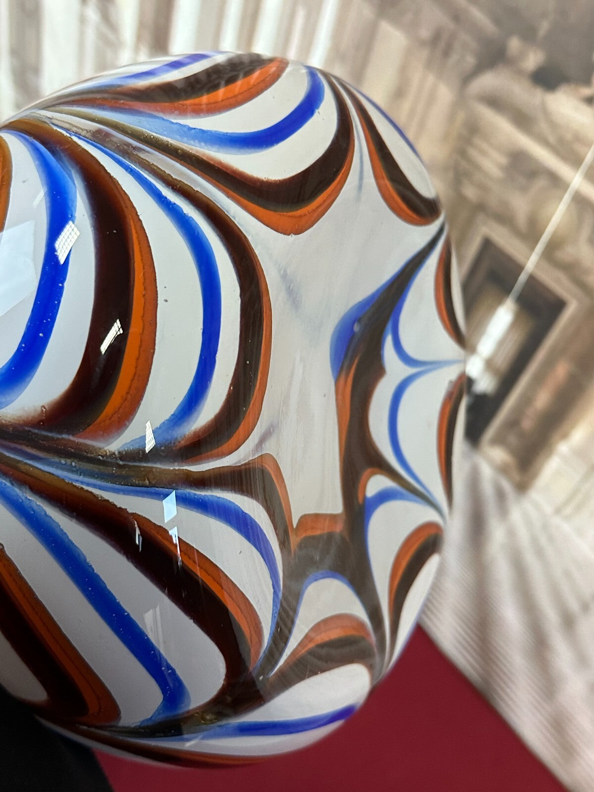 Vintage Bodenvase grosse Vase aus Glas Lollipop Space Age Schott Zwiesel 81x25cm