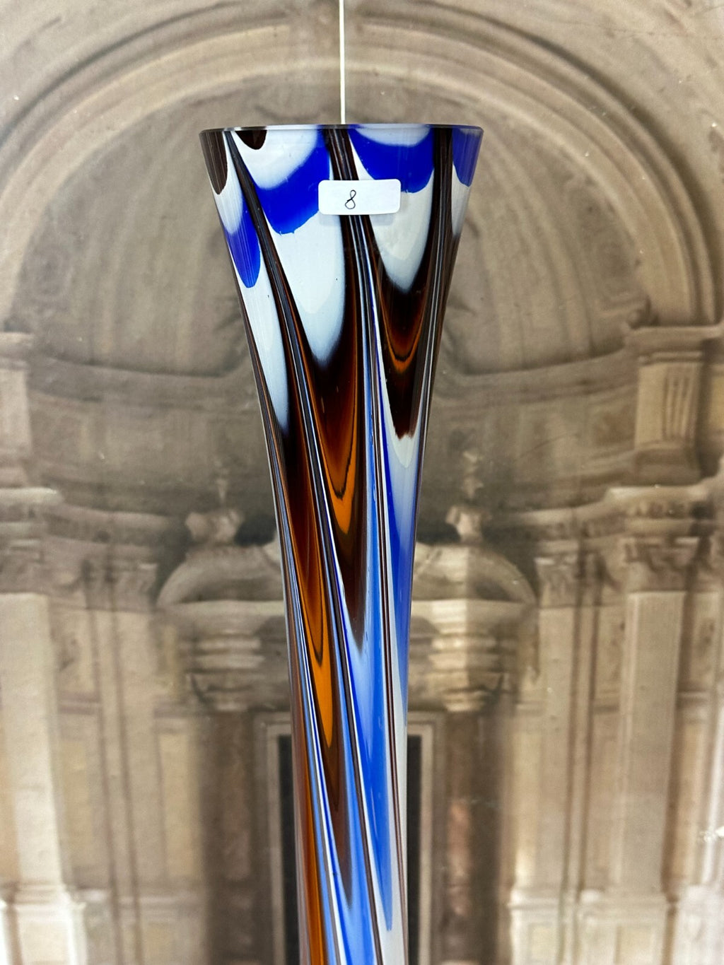 Vintage Bodenvase grosse Vase aus Glas Lollipop Space Age Schott Zwiesel 81x25cm