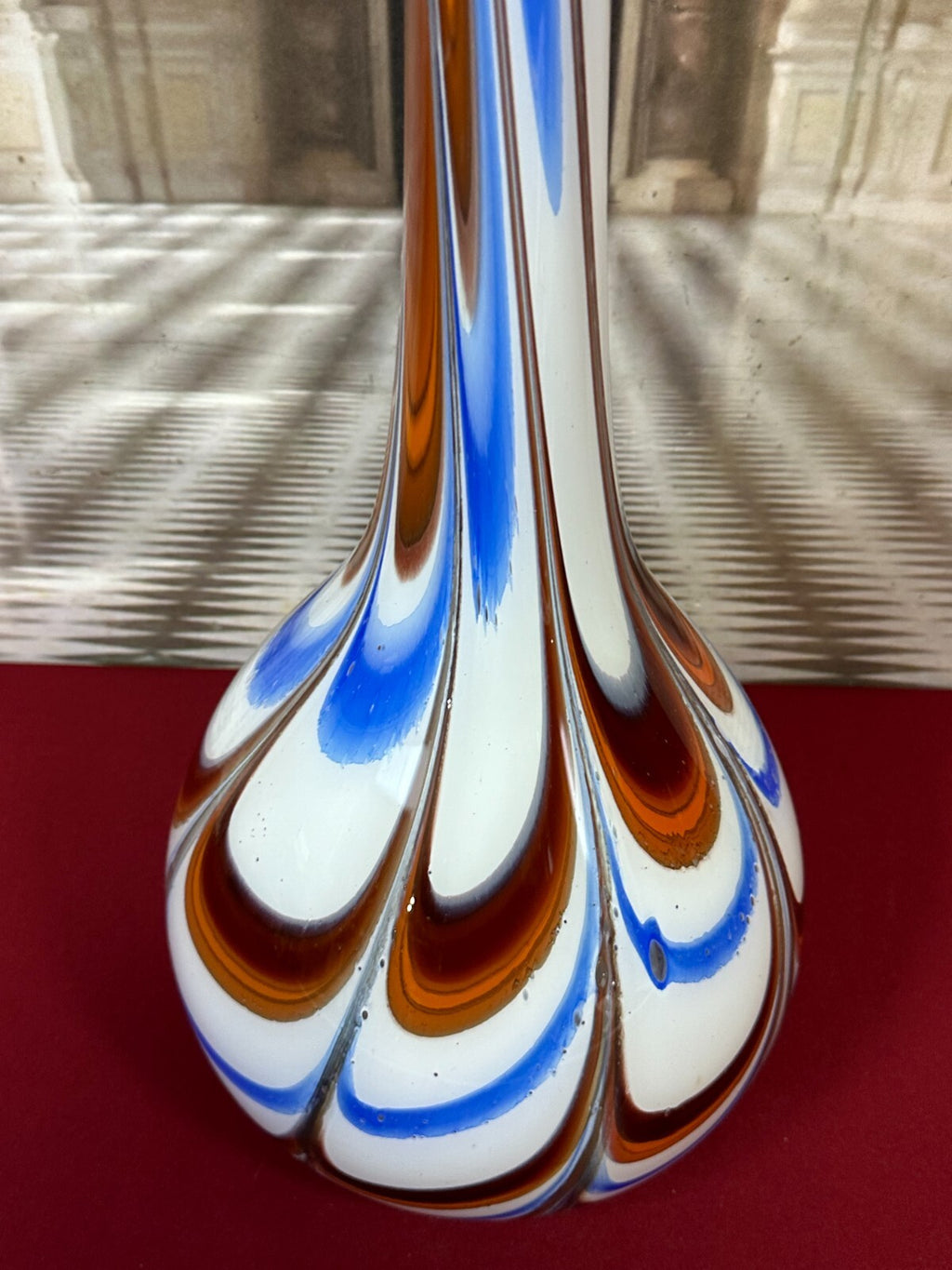 Vintage Bodenvase grosse Vase aus Glas Lollipop Space Age Schott Zwiesel 81x25cm