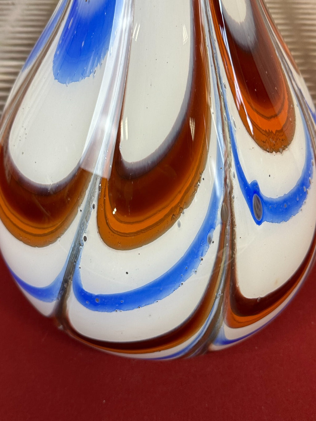 Vintage Bodenvase grosse Vase aus Glas Lollipop Space Age Schott Zwiesel 81x25cm
