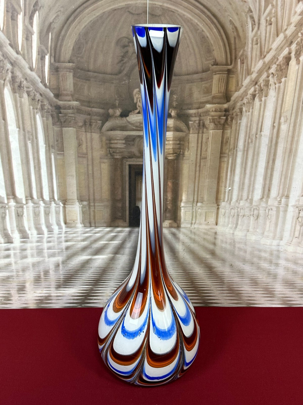 Vintage Bodenvase grosse Vase aus Glas Lollipop Space Age Schott Zwiesel 81x25cm