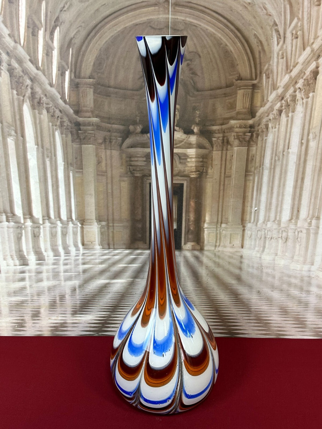 Vintage Bodenvase grosse Vase aus Glas Lollipop Space Age Schott Zwiesel 81x25cm