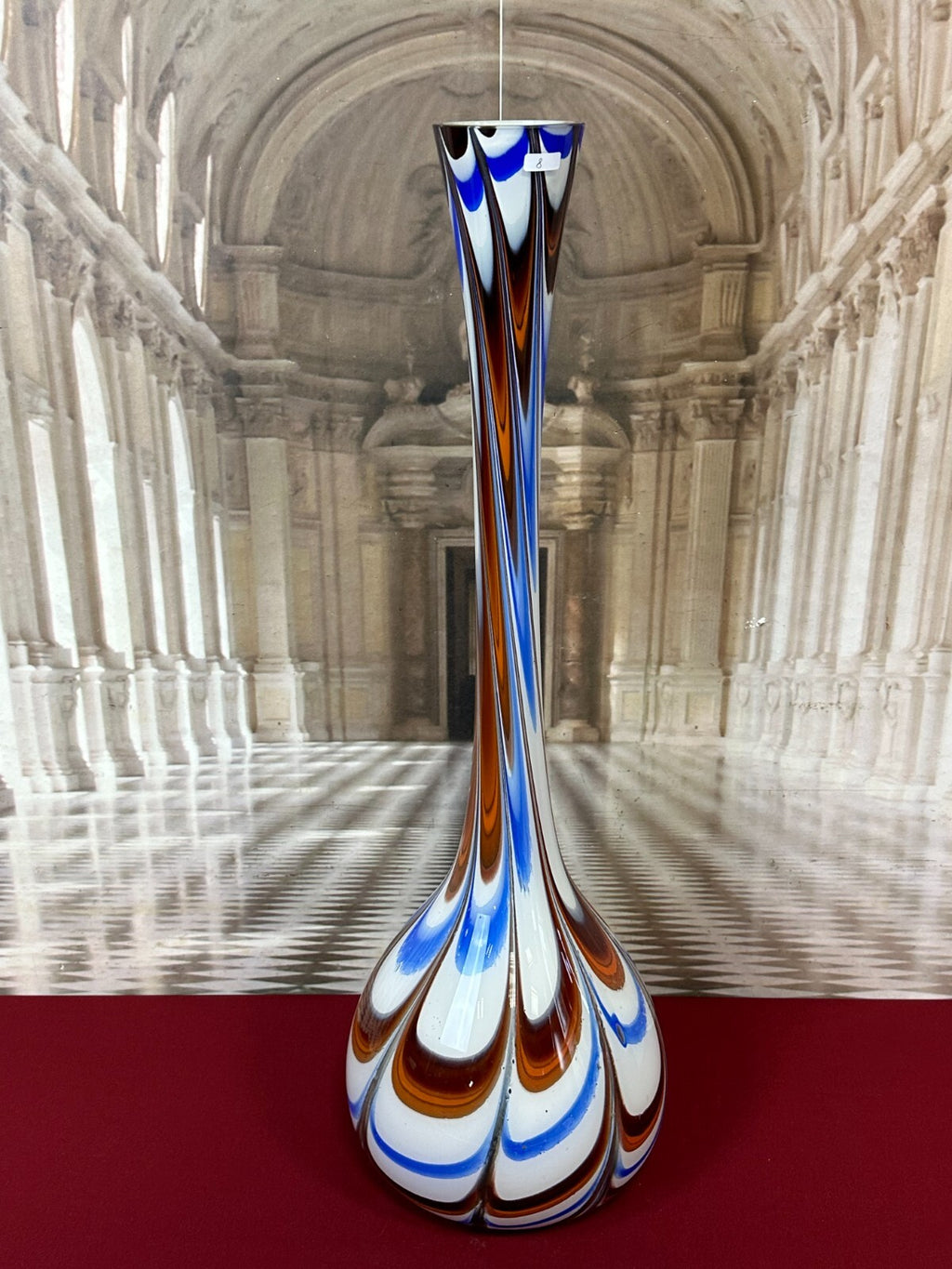 Vintage Bodenvase grosse Vase aus Glas Lollipop Space Age Schott Zwiesel 81x25cm