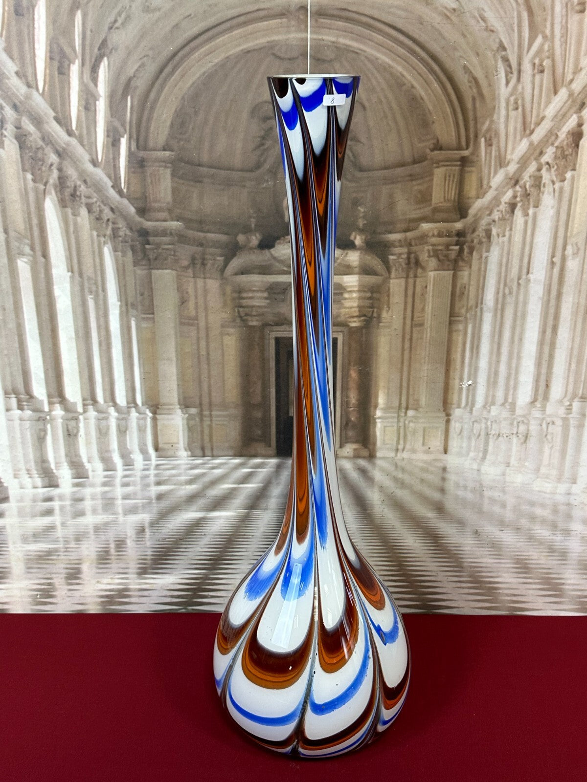 Vintage Bodenvase grosse Vase aus Glas Lollipop Space Age Schott Zwiesel 81x25cm