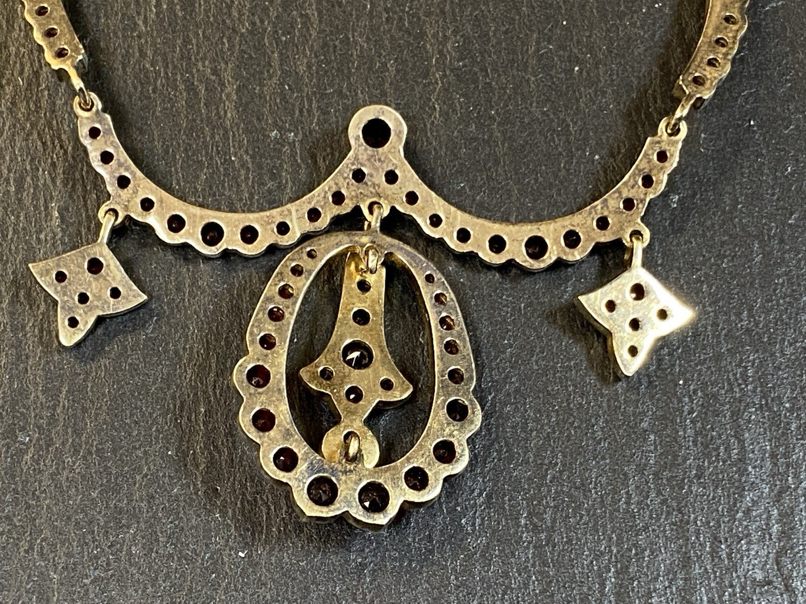 Trachtenkette Halskette Kette 1910 Granat 900 Silber